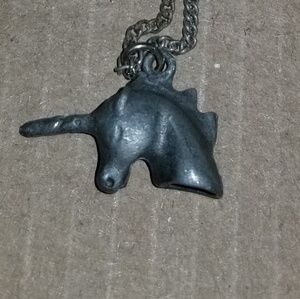 Solid pewter unicorn necklace